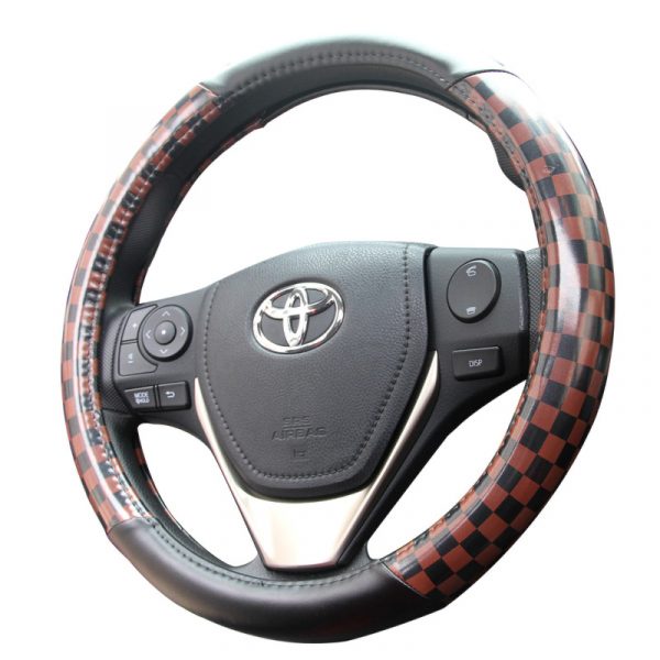 Brown PU Steering Wheel Cover - Image 3