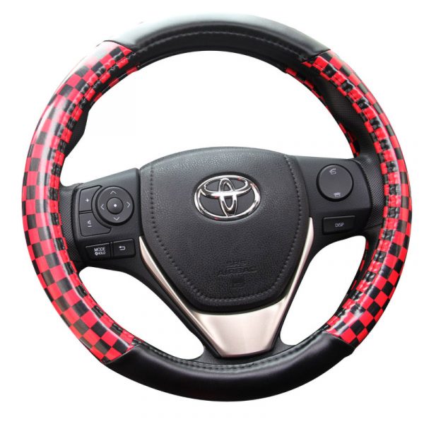 Red PU Steering Wheel Cover - Image 3