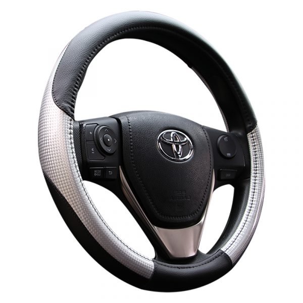 Silver Carbon Steering Wheel Cover