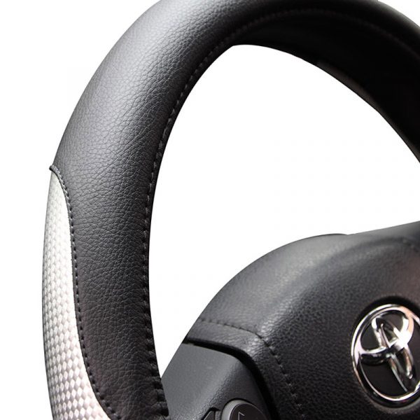 Silver Carbon Steering Wheel Cover - Image 2
