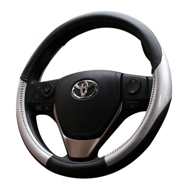 Silver Carbon Steering Wheel Cover - Image 4