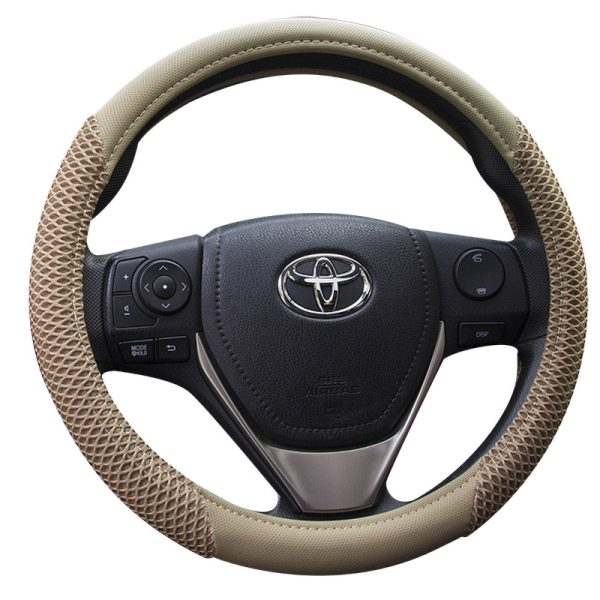 Beige mesh affordable steering wheel cover for universal cars