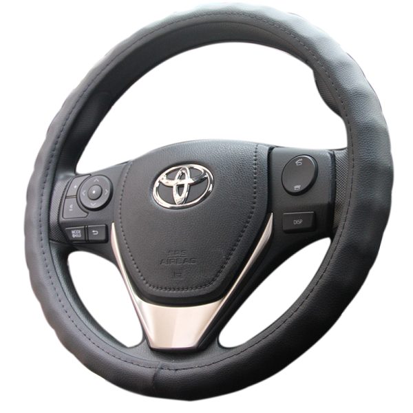 Ergonomic anti-slip PU leather steering cover for cars
