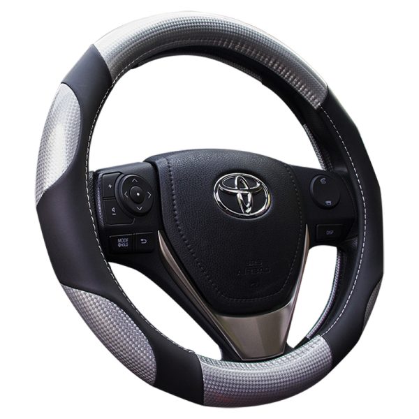 Carbon fiber steering wheel cover with anti-slip texture