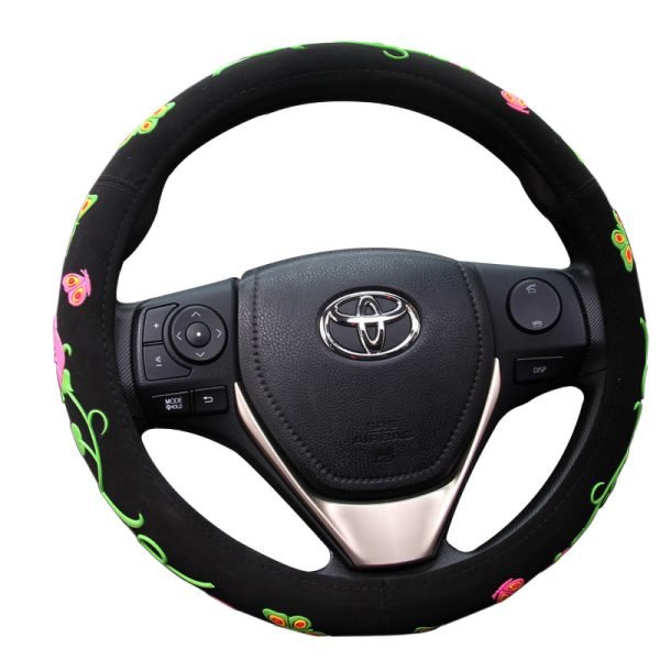 Flower Steering Wheel Cover for Girls – Front View