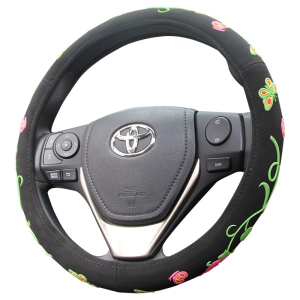 Flower Steering Wheel Cover for Girls – Side Angle
