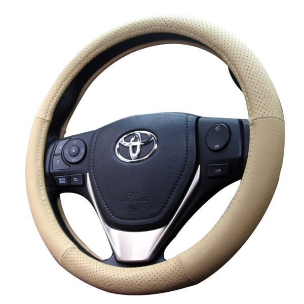 Premium leather car steering wheel cover universal fit