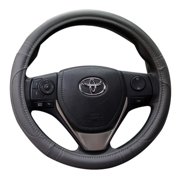 Universal fit luxury steering wheel cover grey color