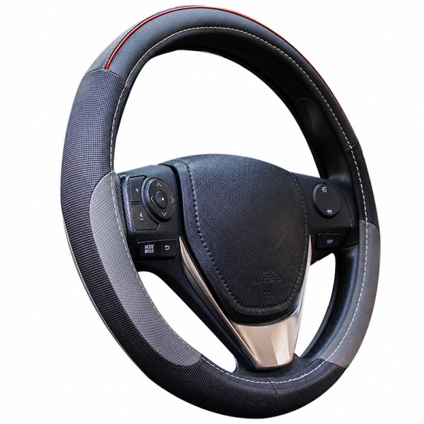 New trending steering wheel cover with black and gray sporty design