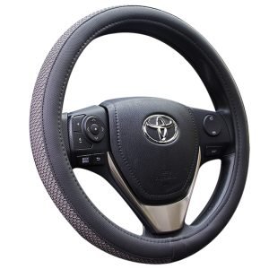 PU leather cooling steering wheel cover with breathable design