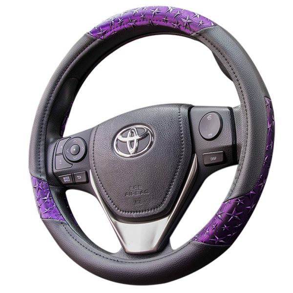 Embossed star design PVC car steering wheel cover detail