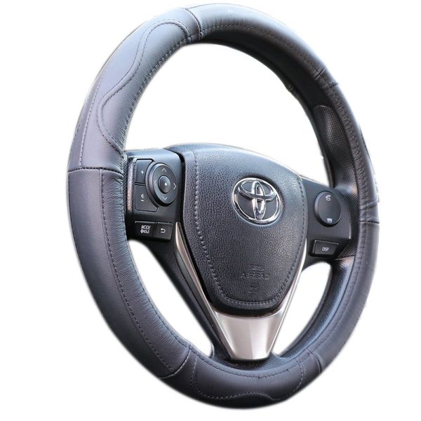 Real Leather Steering Wheel Cover genuine leather black color