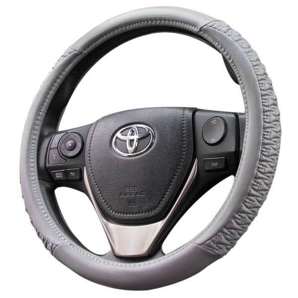 Universal shrink gray steering wheel cover PU leather