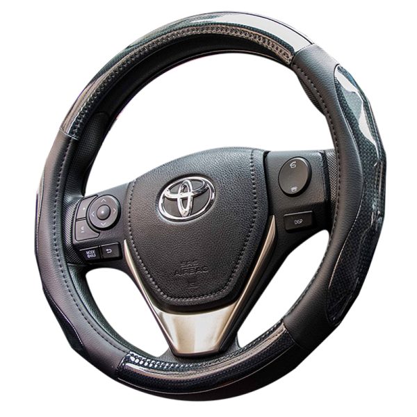 Sporty steering wheel cover with ergonomic grip design