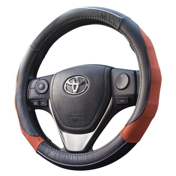 Anti slip suede leather steering wheel cover for cars
