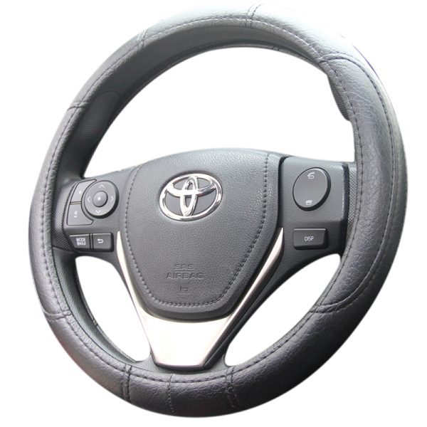 VC leather steering wheel cover side view universal fit