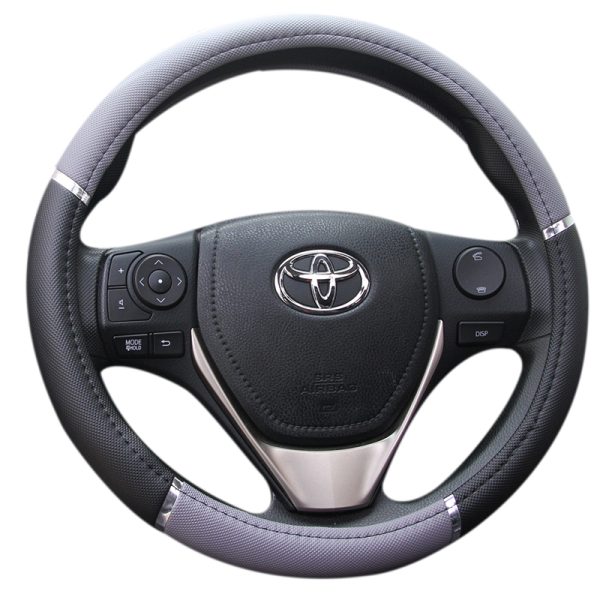 Universal wholesale steering wheel cover two-tone PU leather