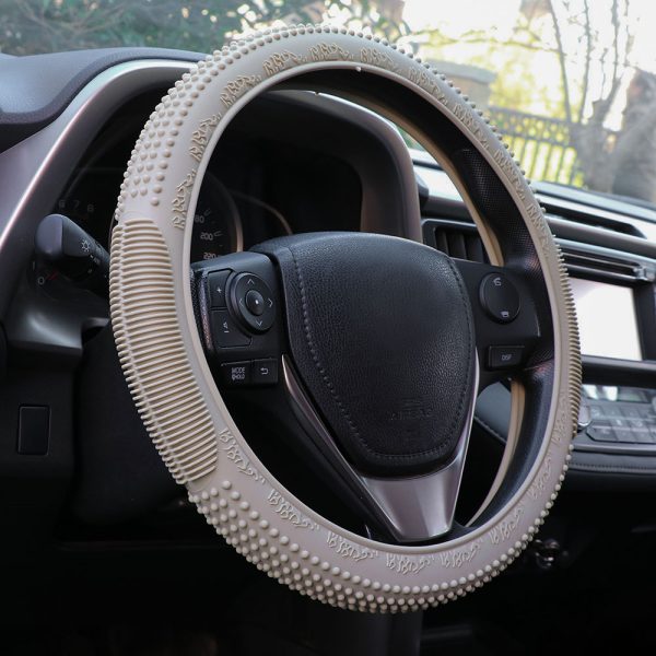 silicone steering wheel cover beige car interior accessory