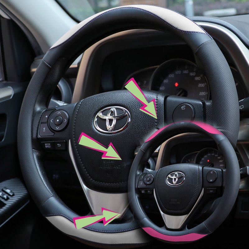 Color-changing-steering-wheel-cover-installed-on-car-dashboard
