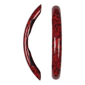 Red wood grain steering wheel grip with PC core and PVC surface