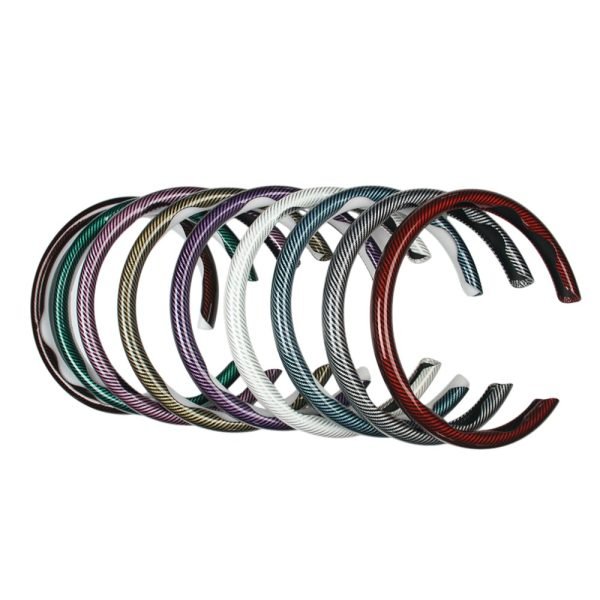Multicolor C-shape steering wheel protector with carbon fiber pattern