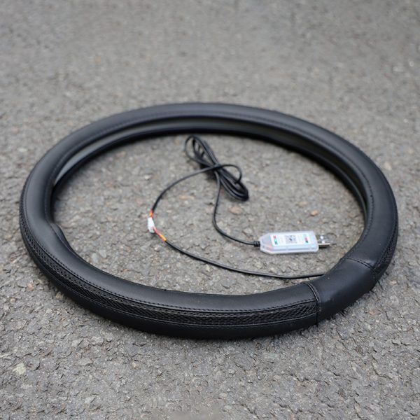 USB LED steering wheel cover shown with its connection cable